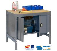 Simon Rack - Kit Etabli avec un verrou 840x1200x750mm Charge 600 Kg - BT3 LOCKER 1200 GRIS FONCE