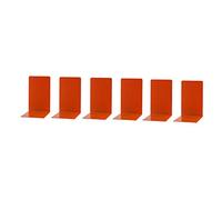 Simon Rack Lot de 6 Serre-Livres Robustes pour Bureau, Serre-Livre et Bouchon en métal, Orange
