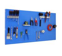 Simon Rack Panneau Mural Perforé Porte Outils, Jeu de 17 crochets, 900x600 mm, Bleu - Simonwork