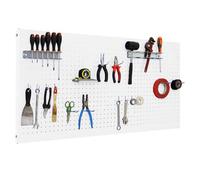 Simon Rack Simonwork Panneau outils mural avec 14 crochets et 3 supports Blanc 1200 x 400 mm