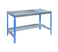 Simon Rack Table de Rempotage, 840x900x600 mm, Métallique, Table de Plantation Plateau avec rebords, Bleu/Galvanisé -Simon Garden