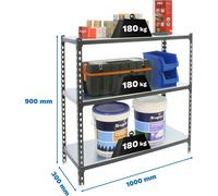 SIMONCLICK PLUS 3/300 900 Étagère métallique ANTRACITE/BRANCO