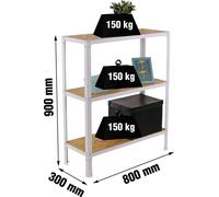 SIMONHOME CLICK WOOD MINI 3/300 BRANCO/OSB Étagère métallique