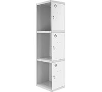 Simonrack Casier Vestiaire Metallique, 3 Portes, Comprend la Clé, Supplémentaire, 1800x300x500 mm, Gris/Blanc - Simonlocker