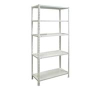 SimonRack Ecoclick Étagères de Rangement, 180 x 80 x 40 cm, (H x l x L), 5 étagères, 70 kg de Point Flexion, Acier galvanisé, Blanc