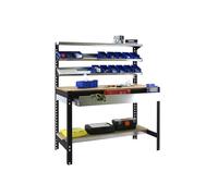 SimonRack Établi d’Atelier avec 3 Étagères et Tiroir, Capacité de Charge 600 kg, 1445x1210x610 mm, Anthracite/Bois - BT-1