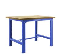SimonRack Etabli d’Atelier, Capacité de Charge 600 kg, 865x1200x750 mm, Table de Travail Bricolage, Bleu/Bois Mdf - BT6