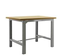 SimonRack Etabli d’Atelier, Capacité de Charge 600 kg, 865x1200x750 mm, Table de Travail Bricolage, Gris/Bois Mdf - BT6
