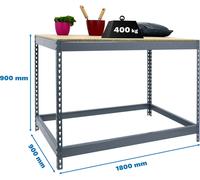 Simonrack Établi SIMONWORK BASIC 1 gris 180,0 x 90,0 x 90,0 cm