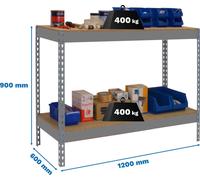 Simonrack Établi SIMONWORK BASIC 2 silber 120,0 x 60,0 x 90,0 cm