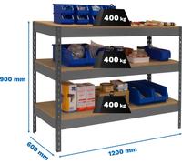 Simonrack Établi SIMONWORK BASIC 3 gris 120,0 x 60,0 x 90,0 cm