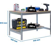 Simonrack Établi SIMONWORK BT0 argent 91,0 x 76,0 x 84,2 cm