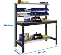 Simonrack Établi SIMONWORK BT1 anthrazit 91,0 x 76,0 x 144,5 cm