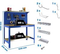 Simonrack Etabli SIMONWORK BT3 blau 121,0 x 61,0 x 144,5 cm