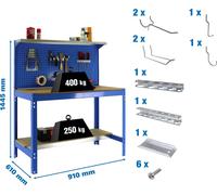 Simonrack Etabli SIMONWORK BT3 blau 91.0 x 61.0 x 144.5 cm