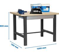 Simonrack Établi SIMONWORK BT6 BOX anthrazit 120,0 x 75,0 x 86,5 cm