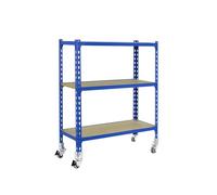 Simonrack Etagère métallique sans vis KIT MADERCLICK MOBILE PLUS 3/400 900 bleu/bois