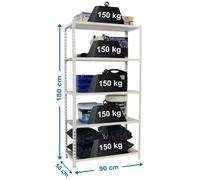 Simonrack Étagère pour charges lourdes MADERCLICK 5 8435104974612 blanc 90,0 x 50,0 x 180,0 cm