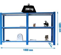 Simonrack Étagère pour charges lourdes OFFICCLICK 3 8435104998304 bleu, blanc 180,0 x 30,0 x 100,0 cm