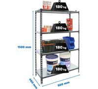 Simonrack Étagère pour charges lourdes SIMONCLICK 8425437097645 anthracite, blanc 90,0 x 40,0 x 150,0 cm