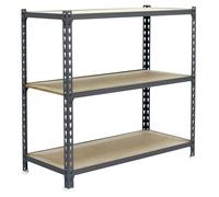 SimonRack Étagère Rangement et 3 Niveaux en Boix, 150 kg Capacité de Charge et Point de Flexion, 1000x900x400 mm, Étagère Charge Lourde, Étagère Garage, Gris/Bois - Maderclick