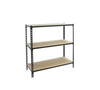 SimonRack Étagère Rangement et 3 Niveaux en Boix, 200 kg Capacité de Charge et Point de Flexion, 900x1200x400 mm, Étagère Charge Lourde, Étagère Garage, Anthracite/Bois - Maderclick
