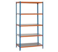 Simonrack Rayonnage Kit SIMONCLICK PLUS 5/500 5 niveaux charge 180 kg 100x50x200 cm orange/bleu/galva