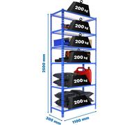 Simonrack Rayonnage pour charges lourdes SIMONCLICK SUPERPLUS 6 8435104953822 bleu, blanc 110,0 x 30,0 x 250,0 cm