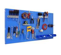 SimonRack Simonwork Panneau d'outils mural avec 22 crochets et 8 supports, 1 500 x 600 mm, bleu