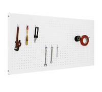 SimonRack Simonwork Panneau d'outils mural avec 8 crochets, 1500 x 600 mm, blanc