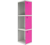 SimonRack vestiaire métallique 3 Portes 1 800 x 300 x 500 cm Gris/Rose, métal