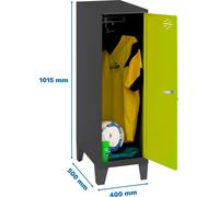 Simonrack Vestiaire SIMONLOCKER DISM anthracite, vert 8425437121685, 1 casier 40,0 x 50,0 x 101,5 cm