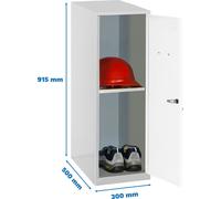Simonrack Vestiaire SIMONLOCKER DISM gris, blanc 8425437116681, 1 casier 30,0 x 50,0 x 91,5 cm