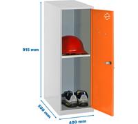 Simonrack Vestiaire SIMONLOCKER DISM gris, orange 8425437119255, 1 casier 40,0 x 50,0 x 91,5 cm
