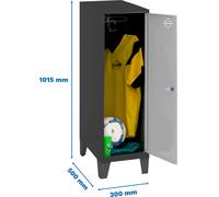 Simonrack Vestiaire SIMONLOCKER DISM SINGLE anthracite, gris 8425437120374, 1 casier 30,0 x 50,0 x 101,5 cm