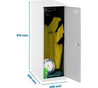 Simonrack Vestiaire SIMONLOCKER DISM SINGLE blanc, gris 8425437116650, 1 casier 30,0 x 50,0 x 91,5 cm