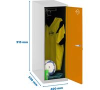 Simonrack Vestiaire SIMONLOCKER DISM SINGLE gris, orange 8425437118005, 1 casier 40,0 x 50,0 x 91,5 cm