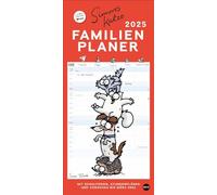 Simons Chat Calendrier familial 2025 : calendrier familial avec 5 colonnes, calendrier mural familial illustré humoristique avec vacances scolaires et emplois du temps (planificateur familial Heye)