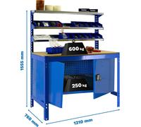 SIMONWORK BT1 CABINET 1200 Armoire métallique BLEU/BOIS