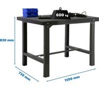 SIMONWORK BT6 METAL 1200 ANTHRAZIT Établi avec parafousses