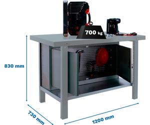 SIMONWORK BT6 PRO METAL CABINET 1200 CINZA Établi avec parafousses