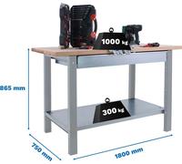 SIMONWORK BT6L PRO LAMINATE 1BOX 1800 CINZA/FAIA Etabli avec parafusée