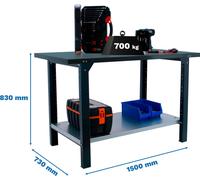 SIMONWORK BT6L PRO METAL 1500 ANTRACITE Établi avec parafousses