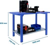 SIMONWORK BT6L PRO METAL 1500 BLUE Établi avec parafousses