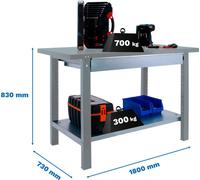 SIMONWORK BT6L PRO METAL 1BOX 1800 CINZA Établi avec parafoudre