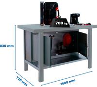 SIMONWORK BT6L PRO METAL CABINET 1500 CINZA Établi avec parafousses