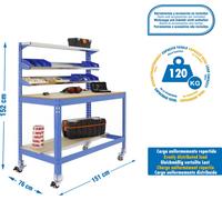 SIMONWORK MOBILE BT1 1500 AZUL/MADEIRA Établi en métal