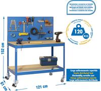 SIMONWORK MOBILE BT2 1200 AZUL/MADEIRA Établi métallique