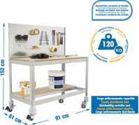 SIMONWORK MOBILE BT2 900 GALVA/WOOD Établi en métal