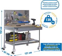 SIMONWORK MOBILE BT2 BOX 1200 GALVA/WOOD Établi en métal